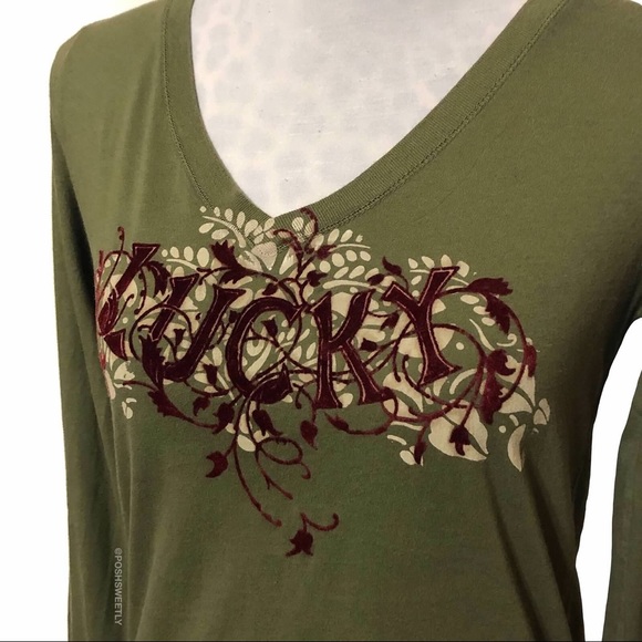 Lucky Brand Flocked Velvet Logo Tee - Picture 2 of 10